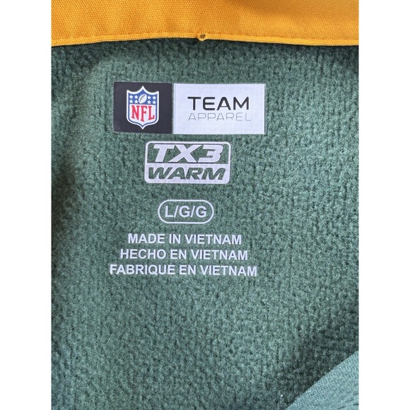 NFL Team Apparel TX3 Warm Green Bay Packers 1/4 Zip‎ Pullover Large - Picture 4 of 7